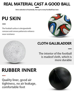 Palloni da Calcio Professionali Economici all'Ingrosso, Pronti per la Spedizione, in Pelle Termosaldata, Stampa Personalizzata, Misura 5, Vari Tipi Sportivi - Product Image 6