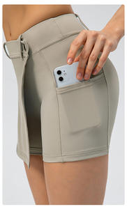 Rok wanita dua potong, celana pendek wanita kinerja aktif Solid, ringan untuk lari, tenis, Golf, olahraga, rok Mini - Product Image 4