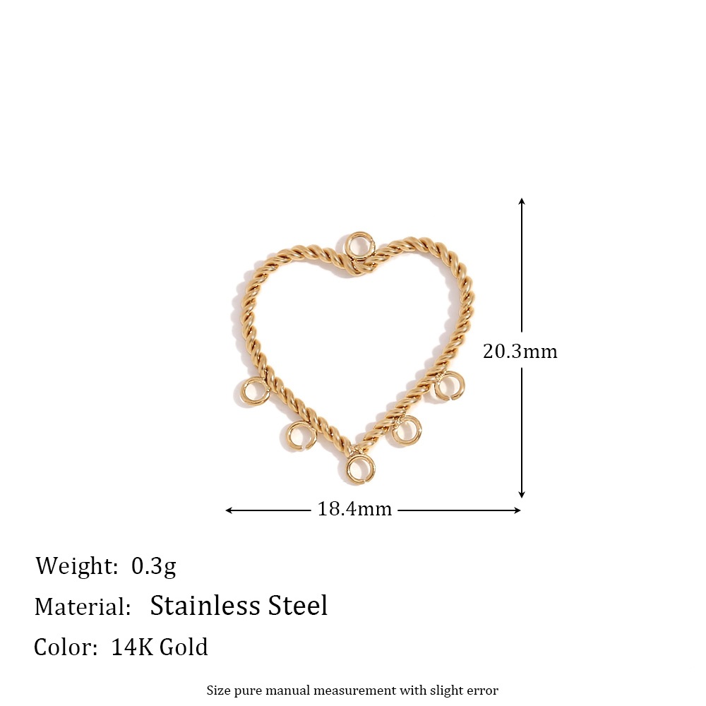 Five-ring hollow twist heart accessories-gold