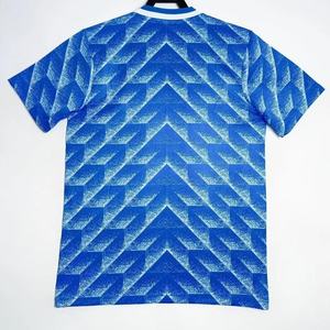 Оптовая продажа высококачественной футбольной формы, ретро-футболка, оранжевая клетчатая футбольная майка, мужская футбольная майка 1988 года - Product Image 3