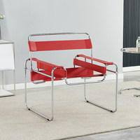 Fauteuil Wassily en cuir et métal chromé, style Bauhaus, fauteuil d'appoint, fauteuil lounge moderne du milieu du siècle, pour salon ou bureau