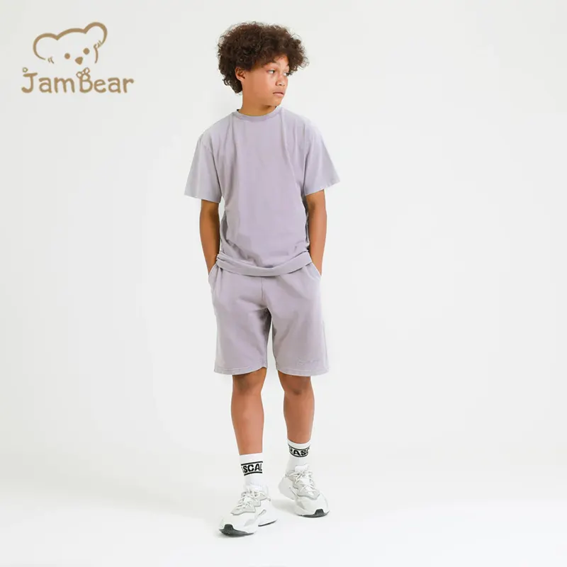100% Organic cotton kids t shirt and shorts eco friendly kids shorts set short sleeve boys shorts set children clothes