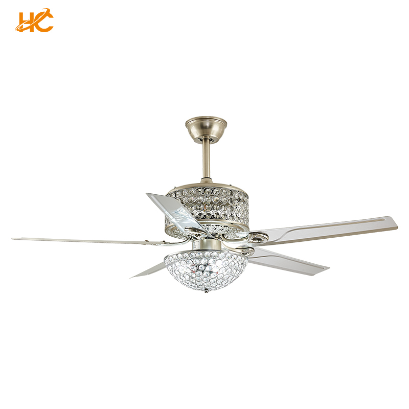 F1026 OEM ODM Super Silent Bedroom Chandelier BLDC Motor Living Room Crystal Fan Lamps Light
