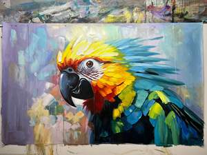 Portrait <span class=keywords><strong>de</strong></span> <span class=keywords><strong>perroquet</strong></span> peint à la main pur <span class=keywords><strong>sur</strong></span> <span class=keywords><strong>toile</strong></span> <span class=keywords><strong>peinture</strong></span> à l'huile personnalisée <span class=keywords><strong>de</strong></span> Photo salon décoration <span class=keywords><strong>de</strong></span> la maison - Product Image 2