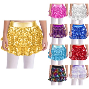 Shorts con Lentejuelas y Volantes para Niñas de 4 a 16 Años, Ropa de Baile, Traje de Actuación, Falda de Baile - Product Image 2