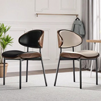 Chaises de salle à manger en acier, style moderne et minimaliste, luxe léger, avec rembourrage doux, sans accoudoirs, pour réception d'hôtel, livraison le jour même
