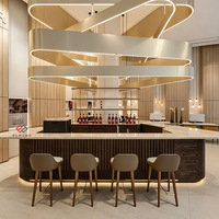 Comptoir de bar de restaurant de luxe haut de gamme en marbre artificiel, nouveau design, pour pubs, cafés et magasins de détail