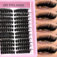 Extensions de cils en grappe DIY en gros 50D 80D 100D 120D MIX, cils en grappe faits à la main, extensions de cils Mega Volume, boîte de cils individuels