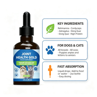 Soutien Rénal Or pour Animaux de Compagnie – Suppléments Liquides Riches en Protéines Or avec Rehmannia et Cordyceps pour Chats et Chiens (OEM)