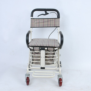 Carrito de compras plegable Xu Haode para personas mayores, con reposapiés y asa, color rojo, para asistencia de movilidad. - Product Image 4