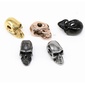 Yunnique Plated Stainless Steel Skull <b>Spacer</b> Beads for Bracelet Making DIY Jewelry Accessories European Style Metals - Product Image 2