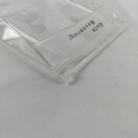 Transparent personnalisé imprimé marque Logo clair PVC fermeture éclair curseur sac en plastique pour cosmétique