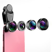 Kit de lentilles de caméra 2 en 1 pour téléphone Portable, 4 en 1, téléobjectif 15X Macro, 0,36 x, objectif grand Angle à 198 degrés, oculaire de poisson
