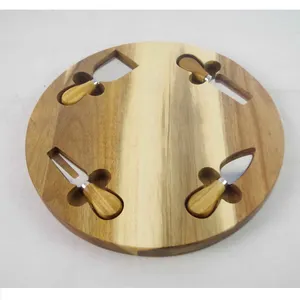 Umwelt freundliche Holland Life Collection Friends Round Wood Cheese Board mit Käse messer