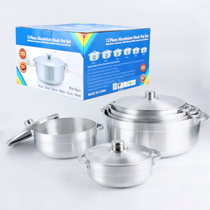 Juego de Ollas de Cocina de 12 Piezas, Olla de Aluminio para Restaurantes, <span class=keywords><strong>Caldero</strong></span>, Juego de Ollas para Cocinar - Product Image 6