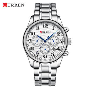 นาฬิกาควอทซ์โครโนกราฟสุดหรูสำหรับผู้ชายสายสแตนเลสสตีลธุรกิจตัวเรือนสี่เหลี่ยม43มม. ปฏิทิน - Product Image 5