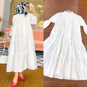 Venta al por mayor de fábrica de nuevos vestidos musulmanes de algodón de manga larga para mujeres árabes túnicas Abaya mujeres vestido musulmán - Product Image 3