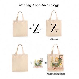 Bolsa de Compras Ecológica de Tela de Algodón Reciclada, Impresa, Orgánica, en Blanco, con Logotipo Personalizado - Product Image 4