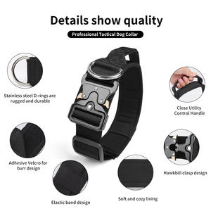 대형 개를 위한 맞춤형 로고 조정 가능한 개 목걸이-반사형 헤비메탈 버클 내구성 부드러운 야외 워킹 칼라 - Product Image 2