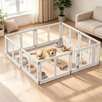 Parc d'exercice pliable transparent en acrylique AFP pour chien, enclos modulaire autoportant multi-panneaux pour chiot, lapin, chat, cochon