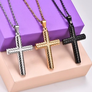 Collar con Colgante de Cruz de Acero Inoxidable, Estilo Punk, para Hombre y Mujer, Joyería Metálica, Regalo Religioso, Amuleto de Fe, Cadena - Product Image 1