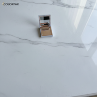 Palette de maquillage carrée en plastique magnétique plaqué or pour blush et contouring, avec miroir, emballage en matériaux recyclés, logo personnalisé, crème pour les yeux