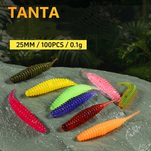 Mini appât à vis sans fin en plastique souple avec queue d'aiguille, nouveauté, 25mm, 100 pièces, 21 couleurs - Product Image 3