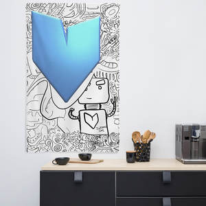 Tapisseries en forme de cœur de robot, design unique pour la décoration de la maison - Product Image 3