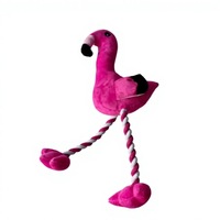 Promotion en stock : Pack de jouets interactifs pour chien, jouets à mâcher couineurs en peluche tricotée, motifs lapin amusant et flamant rose