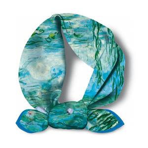 Écharpes carrées élégantes pour femmes 53*53cm, écharpe en <span class=keywords><strong>soie</strong></span> décorative avec dessin <span class=keywords><strong>de</strong></span> Nénuphars <span class=keywords><strong>de</strong></span> Picasso et Monet - Product Image 1