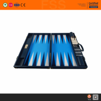 Nouvelle conception 2023, vente chaude, jeu de backgammon en cuir personnalisé de luxe fait à la main avec des pions en métal