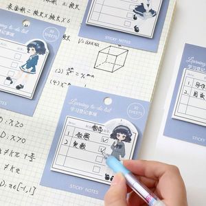 HengXin Kawaii Sticky Note Creative School Supplies Cute Little Girl <b>Memo</b> <b>Pad</b> with Sticky Plan Note - Product Image 4