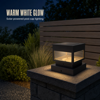 Lampe solaire carrée pour poteau 8,6 cm, lampe de poteau extérieure avec deux bases de montage pour les murs de jardin