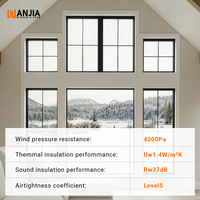 WANJIA Doppelverglaste Aluminiumfenster kommerzielle feste große Fenster Doppelglasfenster