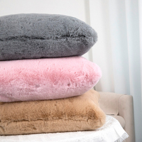 Coussin de chaise doux et soyeux coussin serré tissage lapin fausse fourrure coussin sans odeur en forme de coussin