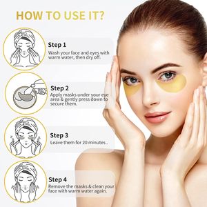 แผ่นมาส์กใต้ตาทองคำขายส่ง OEM/ODM แผ่นเจลคอลลาเจนหลากสี บำรุงผิว ลดรอยคล้ำใต้ตา - Product Image 6