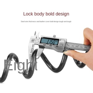 자전거 오토바이 스틸 케이블 알람 잠금 장치 도난 방지 보안 와이어 자전거 잠금 알람 - Product Image 4