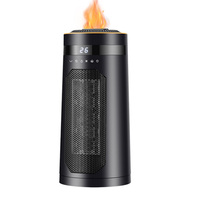 Chauffage d'appoint de bureau 3 vitesses à humidification par eau, chauffage rapide, effet flamme, fonction de minuterie, télécommande, chauffage sécurisé