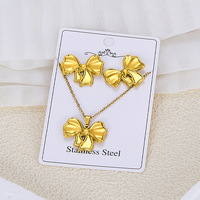 Ensemble collier et boucles d'oreilles pendantes Papillon pour femme, nouvelle collection, acier inoxydable plaqué or 18 carats, bijoux exquis et uniques