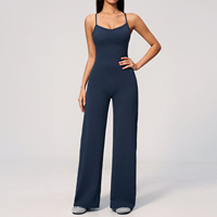 Combinaison de yoga robuste avec dos croisé et pantalon large en Spandex/Nylon à séchage rapide