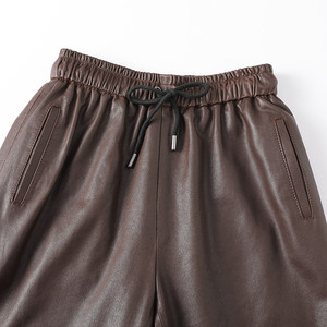 <span class=keywords><strong>Pantaloni</strong></span> <span class=keywords><strong>in</strong></span> Vera <span class=keywords><strong>Pelle</strong></span> di Pecora Conciata al Vegetale a Vita Alta <span class=keywords><strong>con</strong></span> Coulisse per Donna, Personalizzabili OEM&ODM Jancoco - Product Image 3