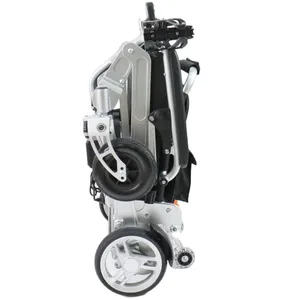 Amazon Handicap Aluminum Self-locking Brake Folding Electric Wheelchair Lightweight