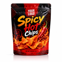 Sachet Mylar 3,5g pour chips épicées, emballage personnalisé ZA, pochette verticale imprimée pour chips croustillantes et snacks