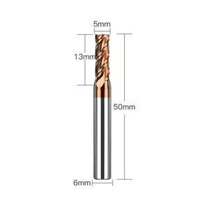 Fraise en bout de haute précision 6mm 4 cannelures HRC55 50mm de longueur revêtement en carbure monobloc fraise usinage CNC - Product Image 6