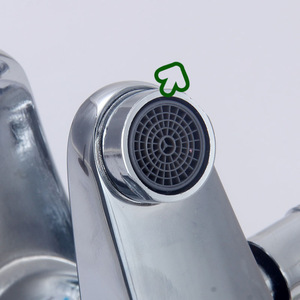 Robinet double fonction pour lavabo et douche, avec mitigeur à poignée unique, cartouche céramique et pommeau de douche rond à levage facile - Product Image 1