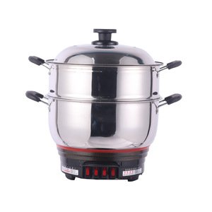 Multi Functional <b>Electric</b> Hot Pot Stainless Steel Single Layer 6L Less <b>Electric</b> <b>Steamer</b> Cooking Pot With Handles - Product Image 4