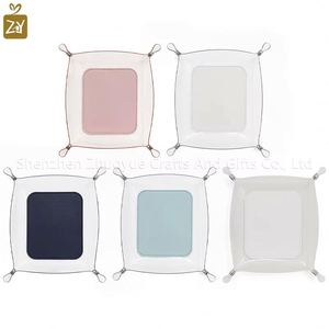 Durable PU Leather Folding Tray Multi-Functional Desktop Clear <b>Storage</b> Organizer Waterproof <b>Collapsible</b> Catchall Welcome Gifts - Product Image 4