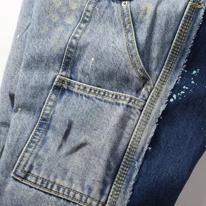 New Arrival Factory Oem Men's <b>Jeans</b> Pants Multi-Pocket Stacked Graffiti Patchwork <b>Flared</b> <b>Jeans</b> for Men - Product Image 5