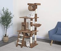 En gros Arbre à chat de luxe moderne et écologique, grande tour avec poteaux en sisal, design animalier en peluche, en bois et carton, 4+ niveaux