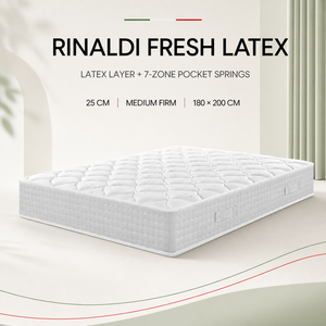 Matelas Rinaldi Fresh Foam 20 cm extra ferme et respirant avec un design moderne, une couche de latex de 2 cm et des ressorts ensachés à 7 zones - Product Image 1